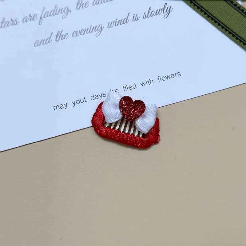 The Royal Crimson Crystal & Pearl Pet Bow Hairpin