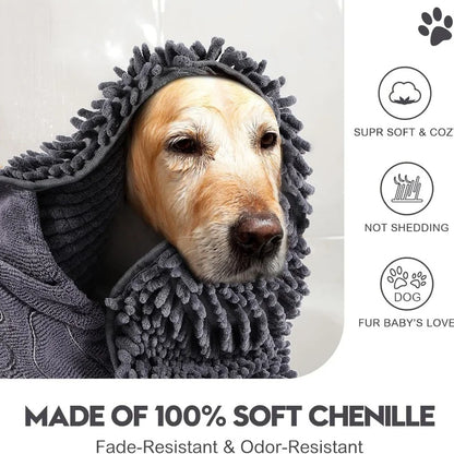 Hydro-Dry Super Absorbent Microfiber Pet Bath Robe & Towel Nesta Pets
