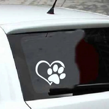The Glow-Guard Highly Reflective Love Heart Paw Print Car Sticker & Decal Nesta Pets