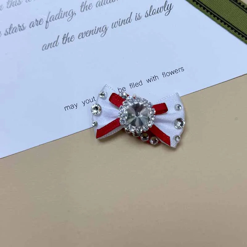 The Royal Crimson Crystal & Pearl Pet Bow Hairpin