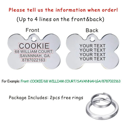 Personalized Pet ID Tag Engraved Stainless Steel Custom Pet ID Tag Nesta Pets