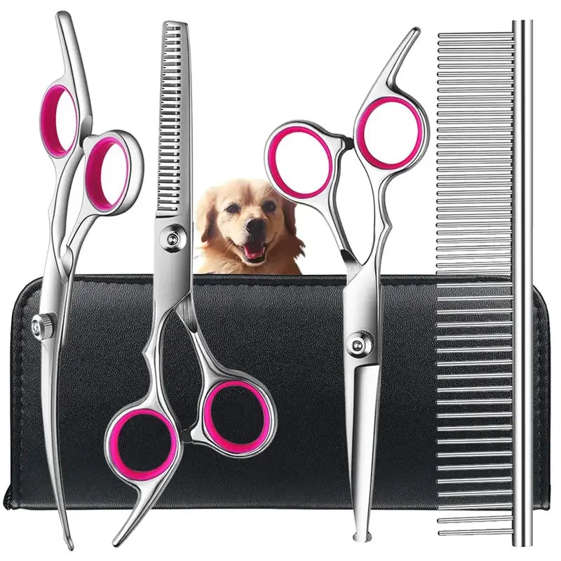 Pet Grooming Scissors Set | The Precision-Snip 4-Piece Safe Round-Tip Nesta Pets