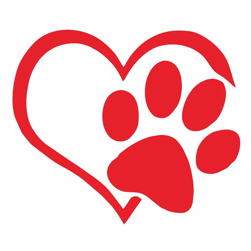 The Glow-Guard Highly Reflective Love Heart Paw Print Car Sticker & Decal Nesta Pets