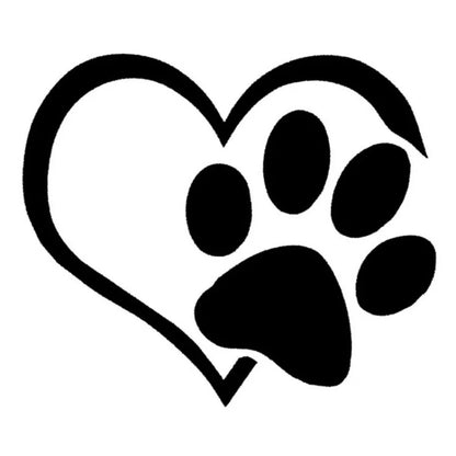 The Glow-Guard Highly Reflective Love Heart Paw Print Car Sticker & Decal Nesta Pets