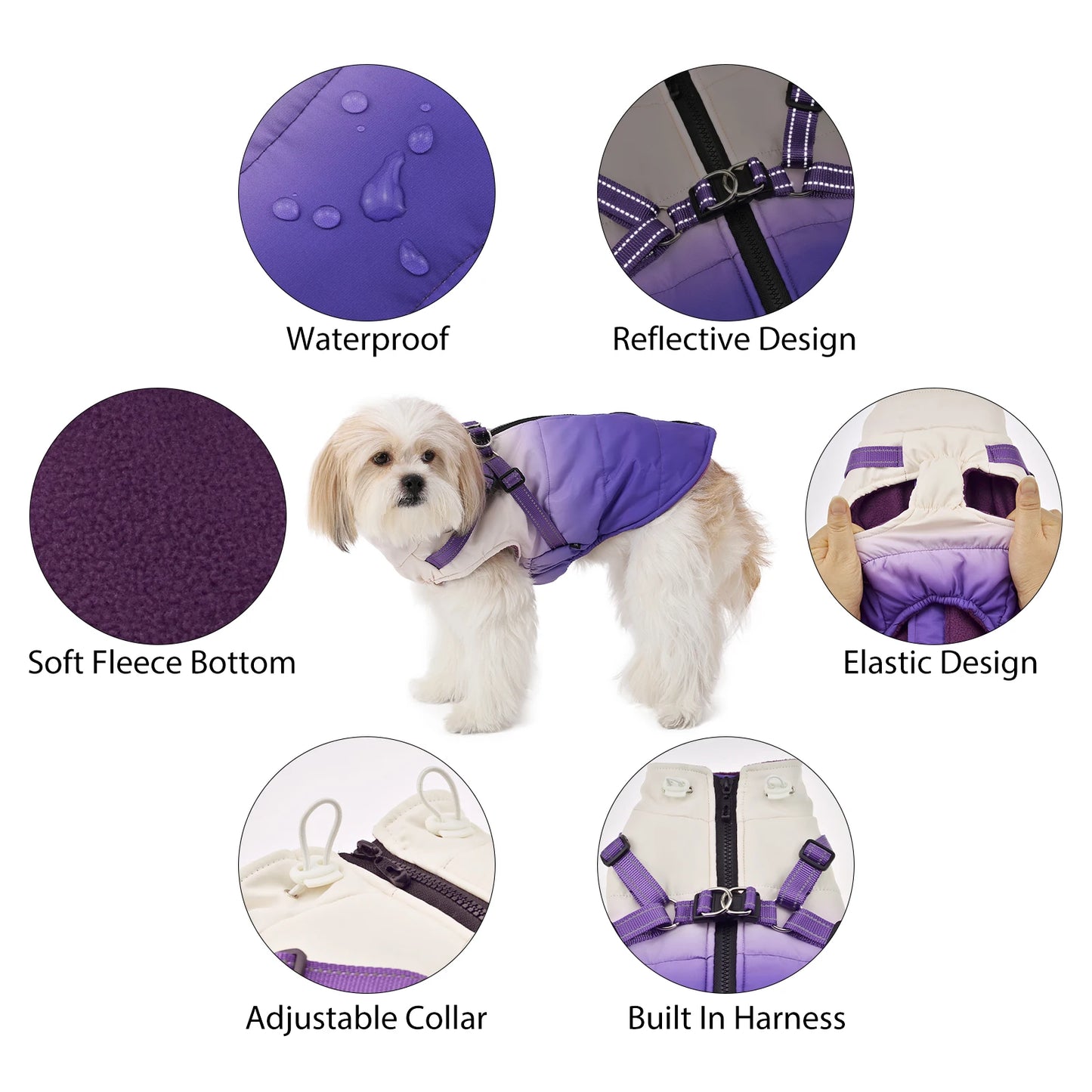 Shield Winter Pet Jacket with Built-In Walking Harness Nesta Pets