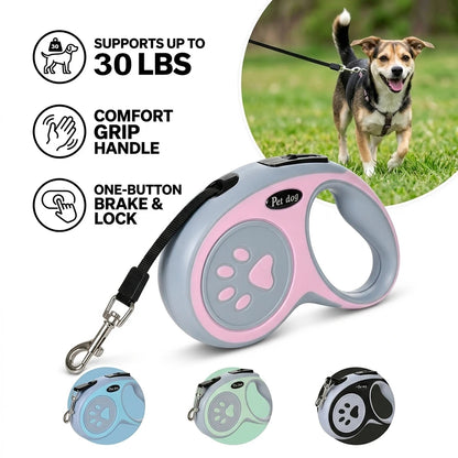 The Holapet Professional One-Button Lock Retractable Walking Leash Nesta Pets