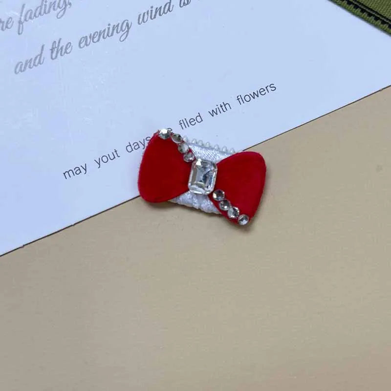 The Royal Crimson Crystal & Pearl Pet Bow Hairpin