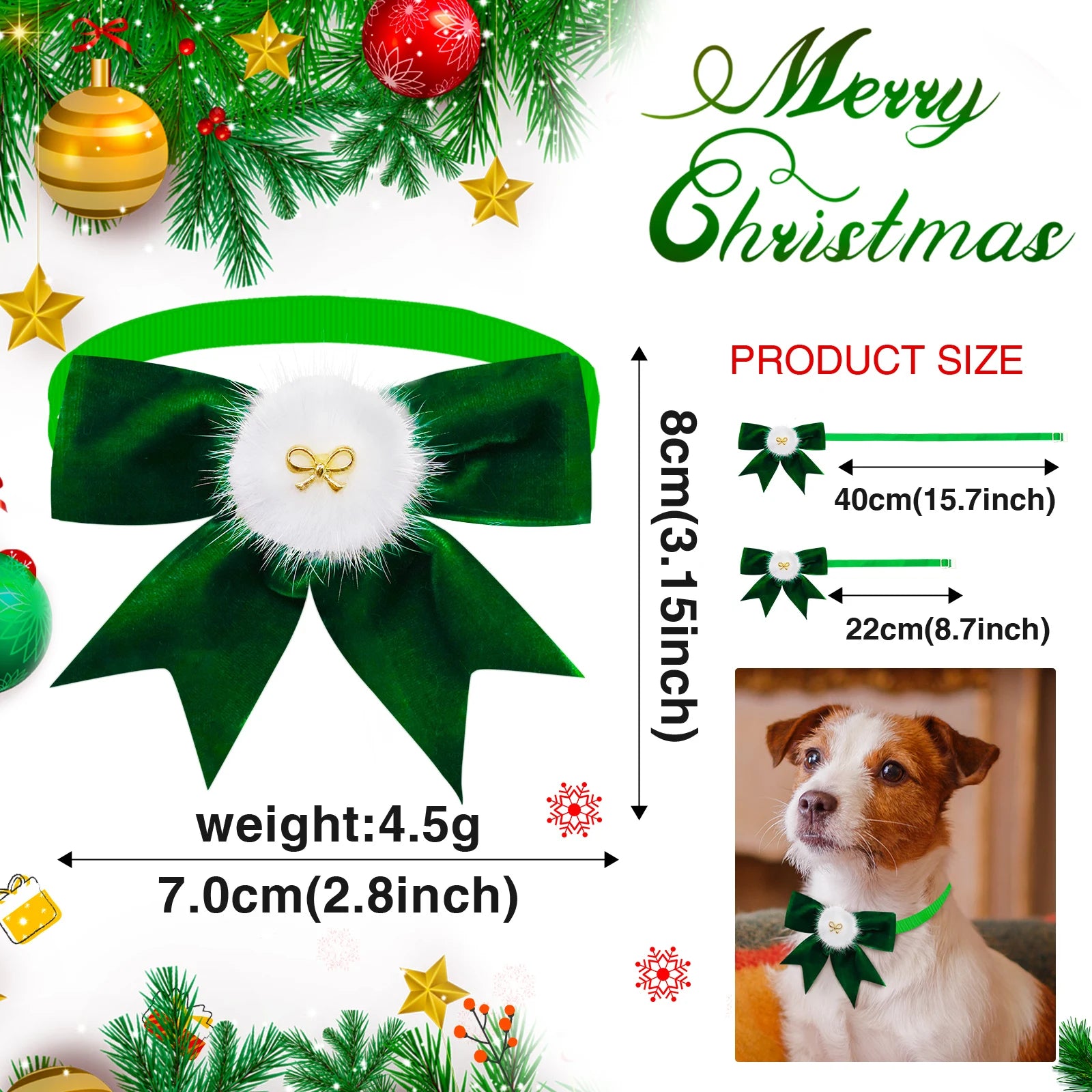The MRUQ PET 5-Piece Exquisite Christmas Pet Bowtie Set