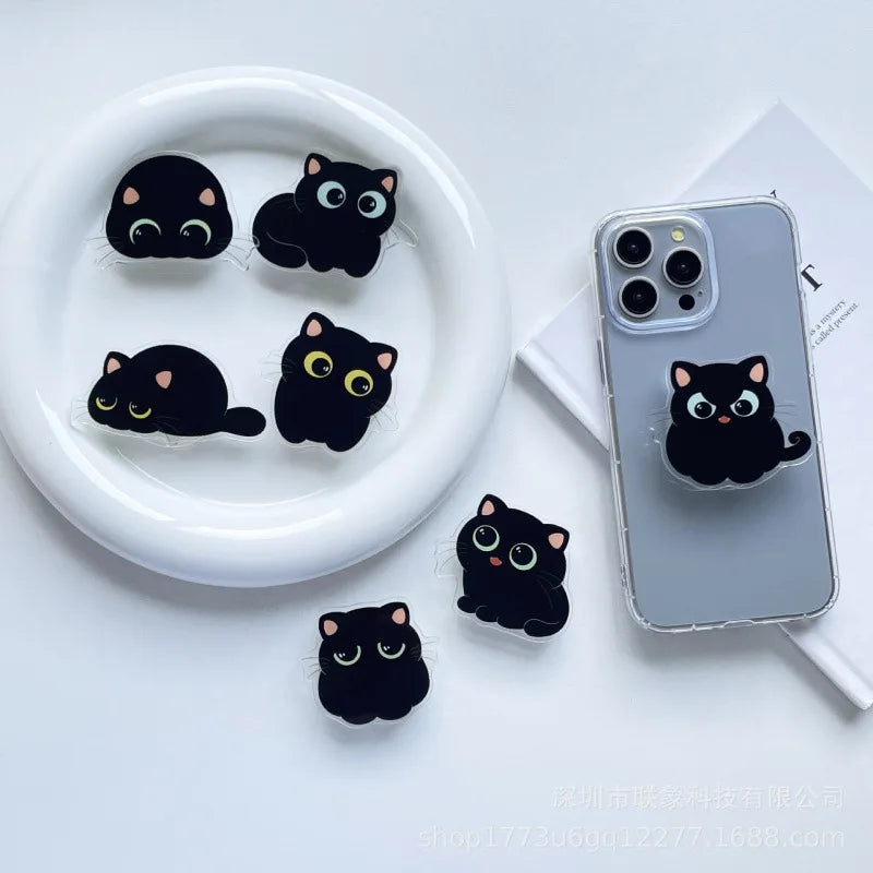 Cute Acrylic Cat Phone Holder & Multi-Expression Expansion Grip