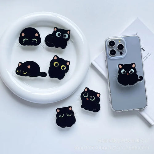Cute Acrylic Cat Phone Holder & Multi-Expression Expansion Grip