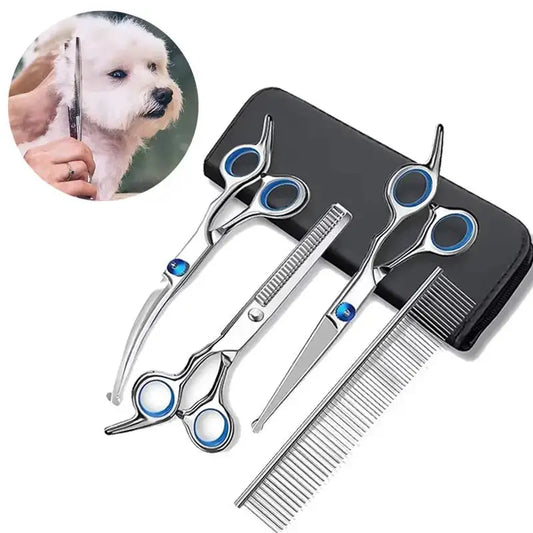 Pet Grooming Scissors Set | The Precision-Snip 4-Piece Safe Round-Tip Nesta Pets