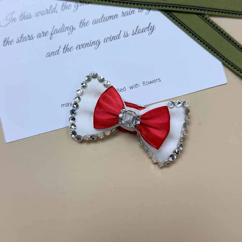 The Royal Crimson Crystal & Pearl Pet Bow Hairpin
