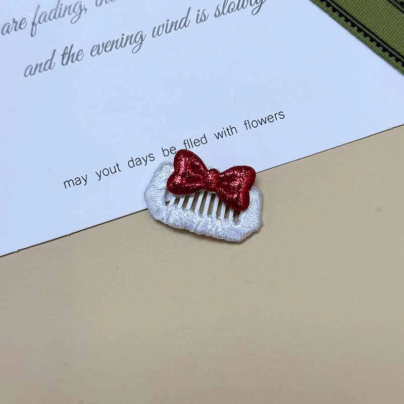 The Royal Crimson Crystal & Pearl Pet Bow Hairpin