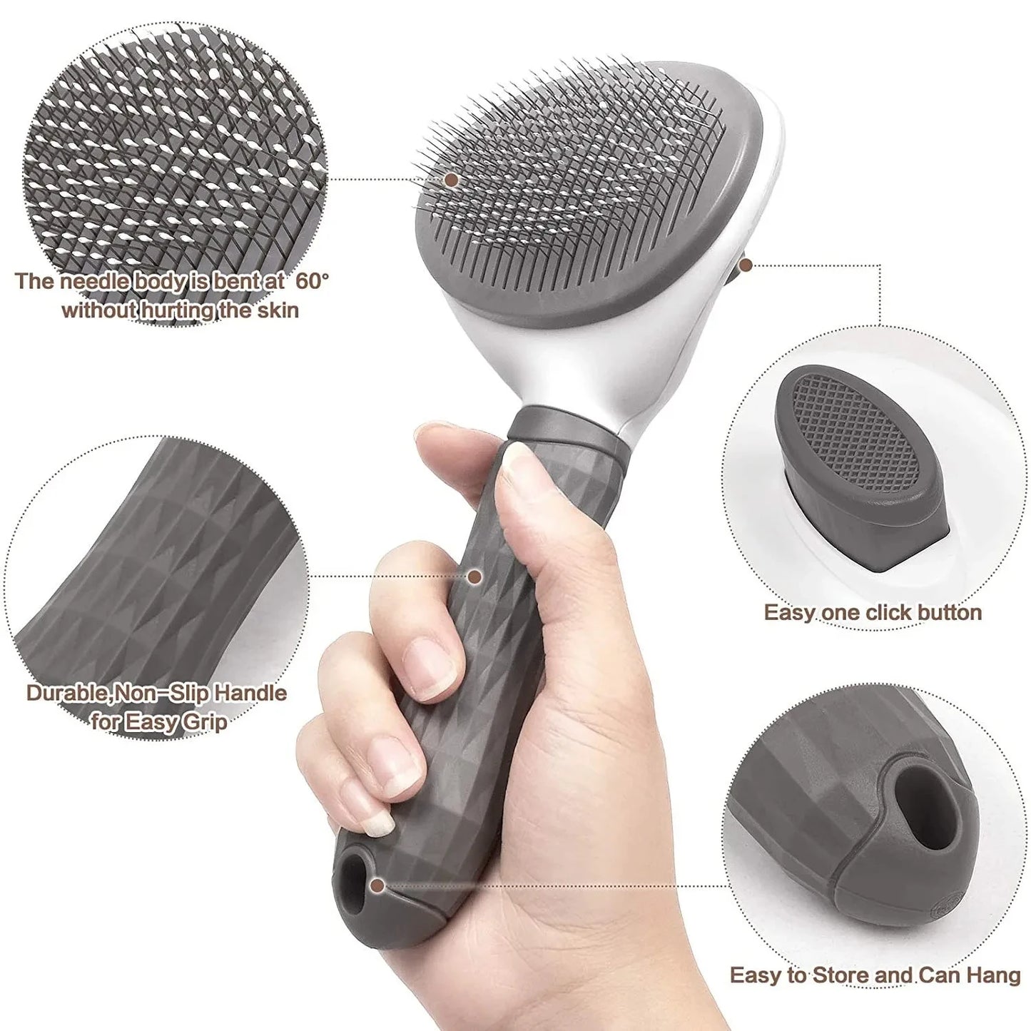 The Easy-Clean Pro Self-Cleaning Pet Grooming Brush Nesta Pets