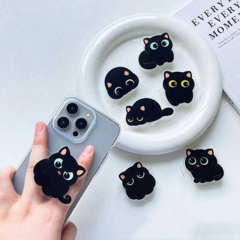 Cute Acrylic Cat Phone Holder & Multi-Expression Expansion Grip