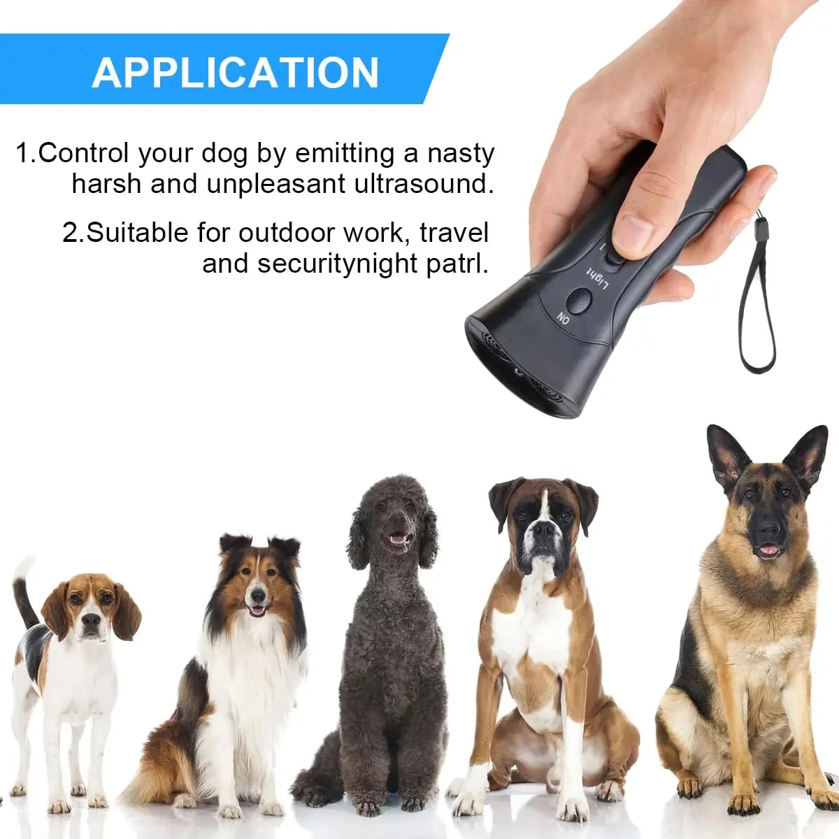 Dual-Action Ultrasonic Pet Anti-Bark Training Device & LED Light Nesta Pets