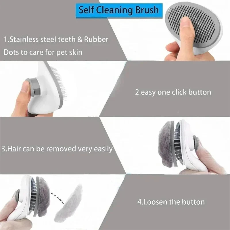 Cat and Dog Brush Comb Self Cleaning