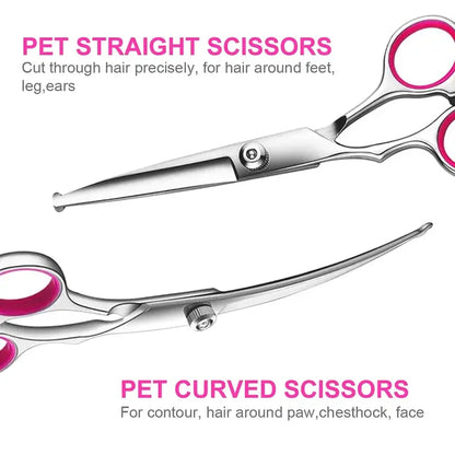 Pet Grooming Scissors Set | The Precision-Snip 4-Piece Safe Round-Tip Nesta Pets