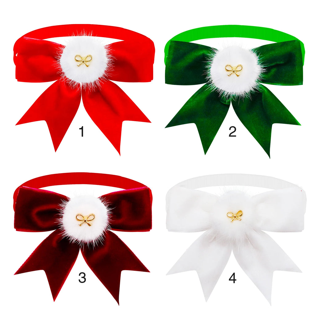 The MRUQ PET 5-Piece Exquisite Christmas Pet Bowtie Set