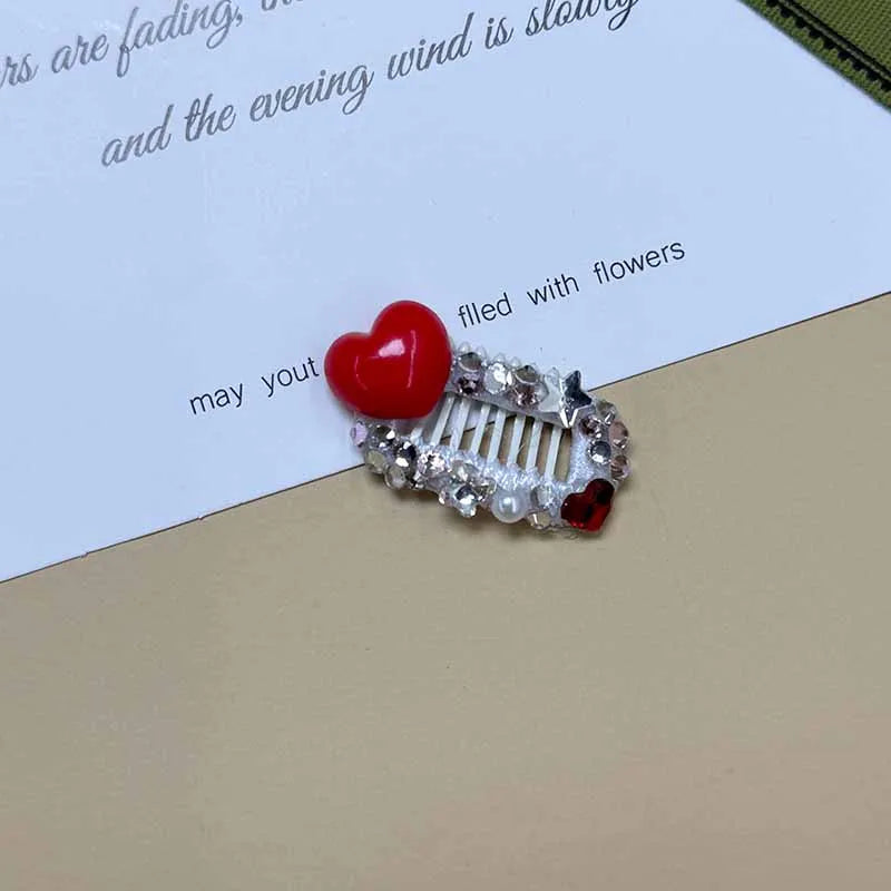 The Royal Crimson Crystal & Pearl Pet Bow Hairpin