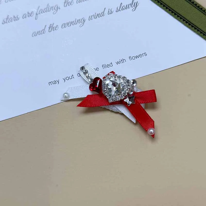 The Royal Crimson Crystal & Pearl Pet Bow Hairpin