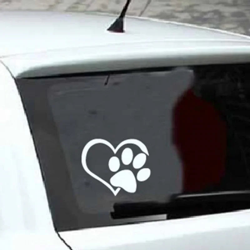 The Glow-Guard Highly Reflective Love Heart Paw Print Car Sticker & Decal Nesta Pets