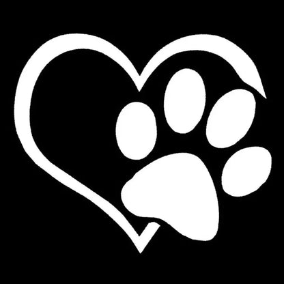 The Glow-Guard Highly Reflective Love Heart Paw Print Car Sticker & Decal Nesta Pets